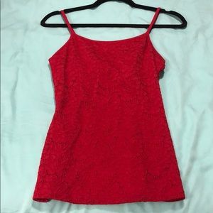 Express red lace tank top size small